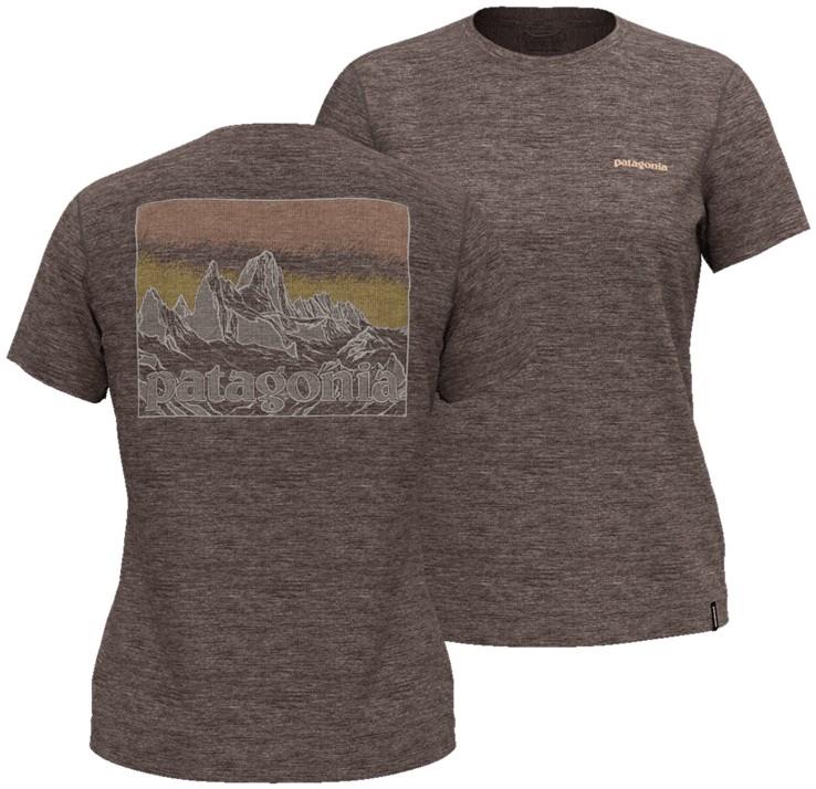 Capilene Cool Sun SS Shirt - Fitz Roy Approach - Womens - crimini taupe / light crimini taupe x-dye 1