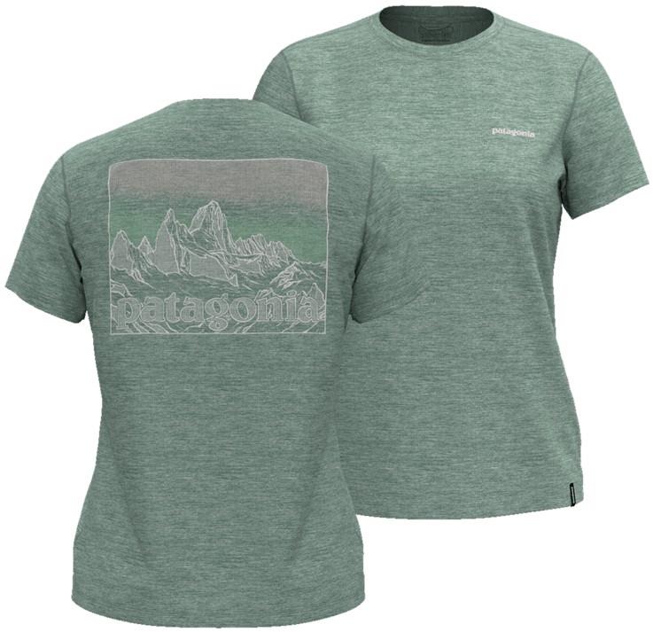 Capilene Cool Sun SS Shirt - Fitz Roy Approach - Womens - mixed green / light mixed green x-dye 1
