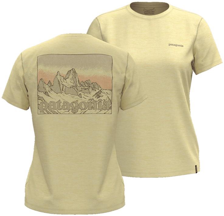 Capilene Cool Sun SS Shirt - Fitz Roy Approach - Womens - resin yellow / dark resin yellow x-dye 1