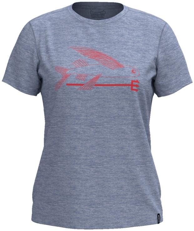 Capilene Cool Sun SS Shirt - Flying Fish - Womens - ghost blue / light ghost blue x-dye 1