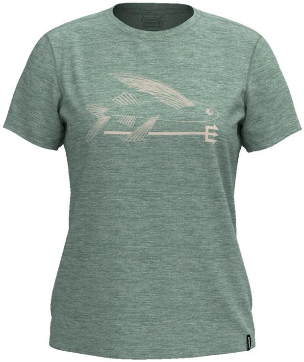 Capilene Cool Sun SS Shirt - Flying Fish - Womens - mixed green / light mixed green x-dye 1