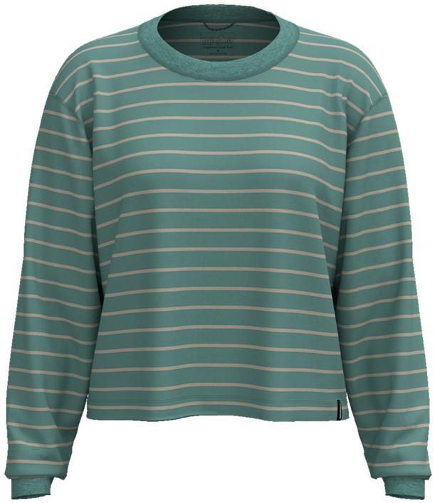 Capilene Cool Trail Cropped LS Shirt - Womens - trail stripe / botany green 1