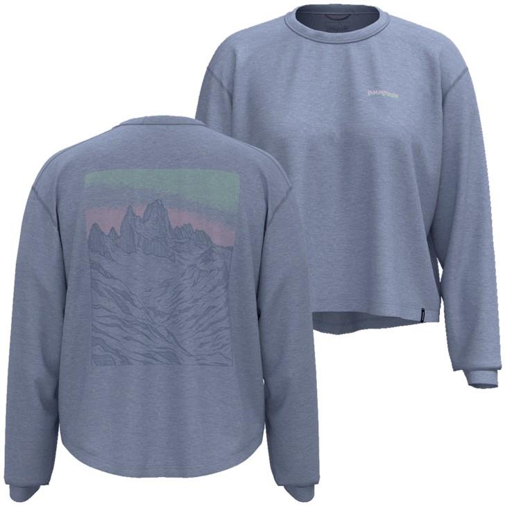 Capilene Cool Trail Cropped LS - Fitz Roy Approach - Womens - ghost blue 1