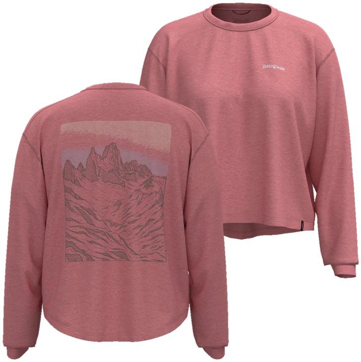 Capilene Cool Trail Cropped LS - Fitz Roy Approach - Womens - spoonbill pink 1