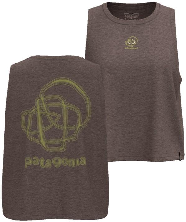 Capilene Cool Trail Cropped Tank - Relax Rocks - Womens - crimini taupe 1