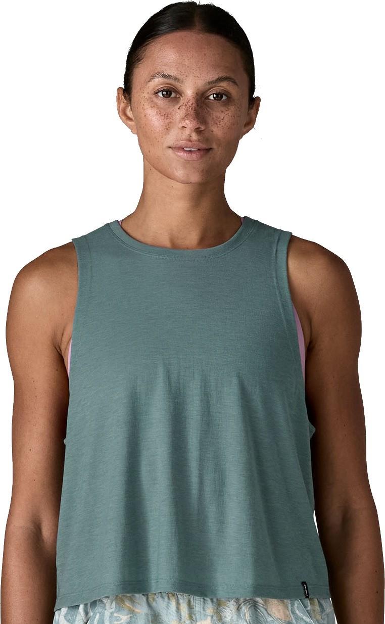 Capilene Cool Trail Cropped Tank - Womens - blue sage 1