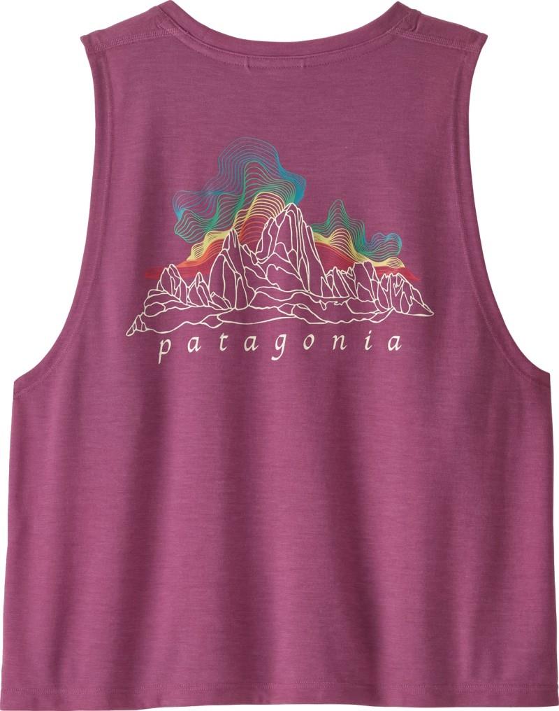 Capilene Cool Trail Cropped Tank - Womens - fitz roy nimbus / faded magenta 1