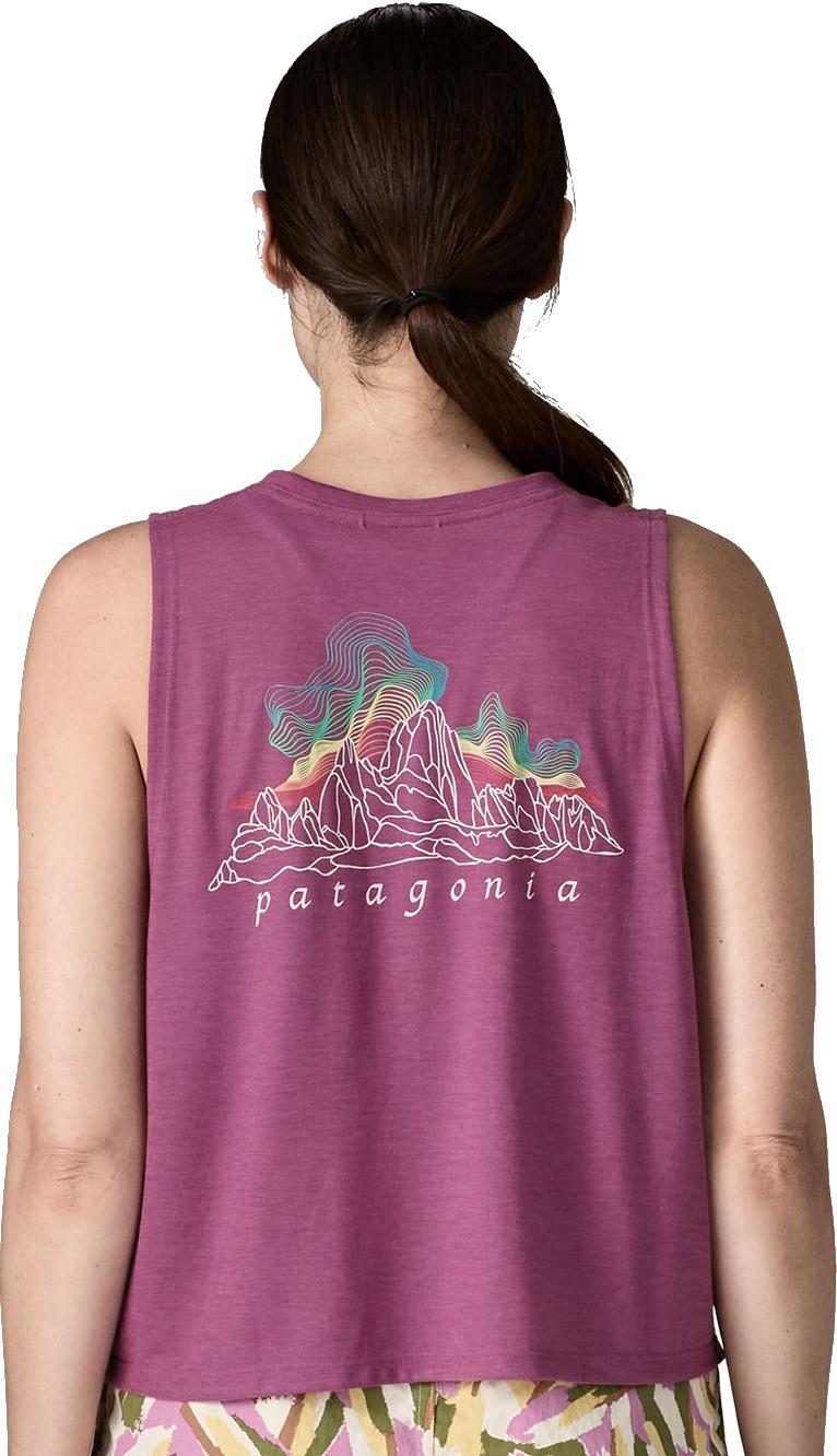 Capilene Cool Trail Cropped Tank - Womens - fitz roy nimbus / faded magenta 1