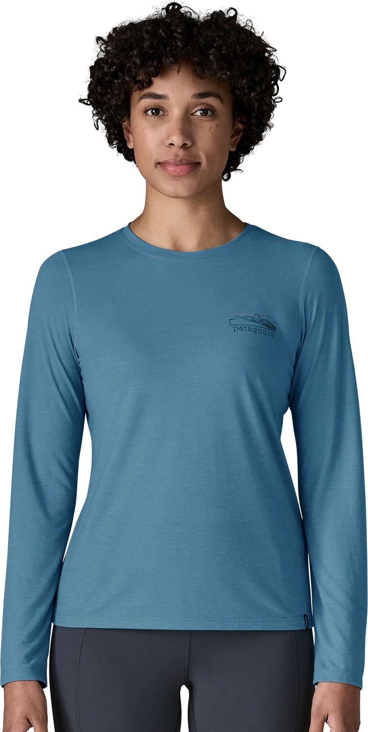 Capilene Cool Trail LS Shirt - Stratapeaks - Womens - shore blue 1
