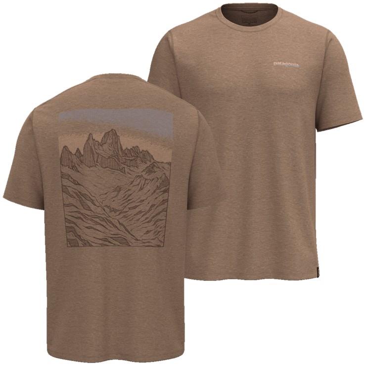 Capilene Cool Trail SS Shirt - Fitz Roy Approach - Mens - fossil brown 1