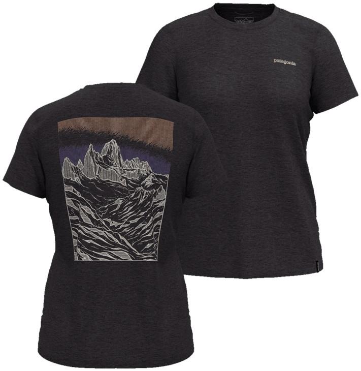 Capilene Cool Trail SS Shirt - Fitz Roy Approach - Womens - ink black 1