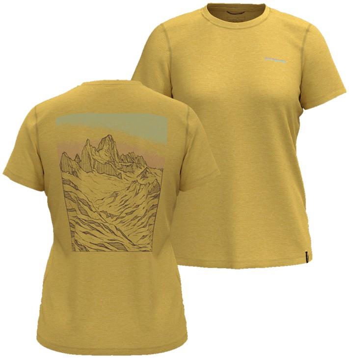 Capilene Cool Trail SS Shirt - Fitz Roy Approach - Womens - surfboard yellow 1
