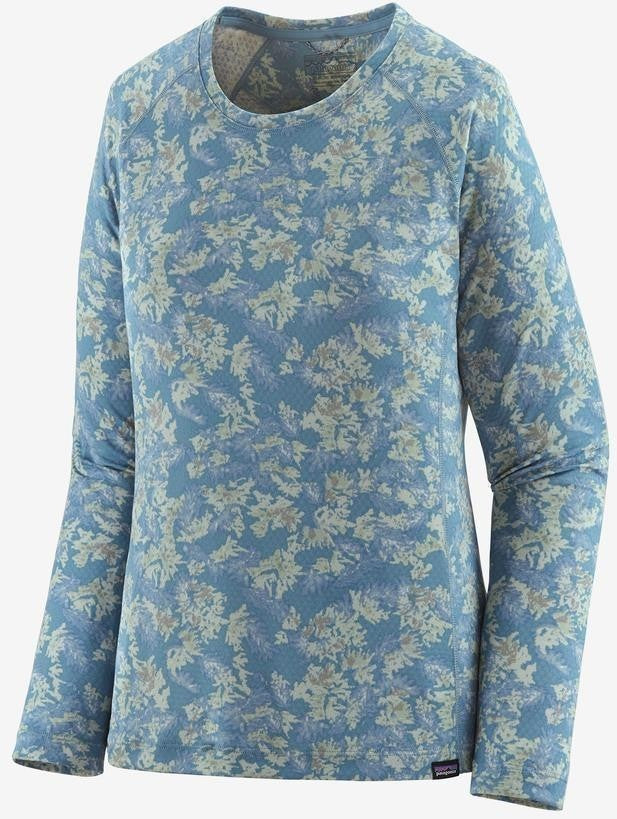 Capilene Midweight LS Crew - Womens - snow pine / light plume grey 1
