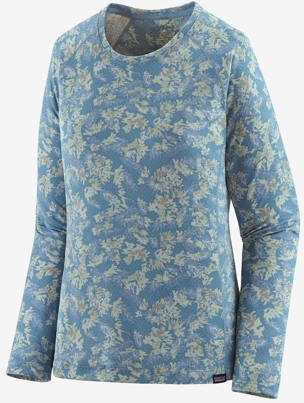 Capilene Midweight LS Crew - Womens - snow pine / light plume grey 1