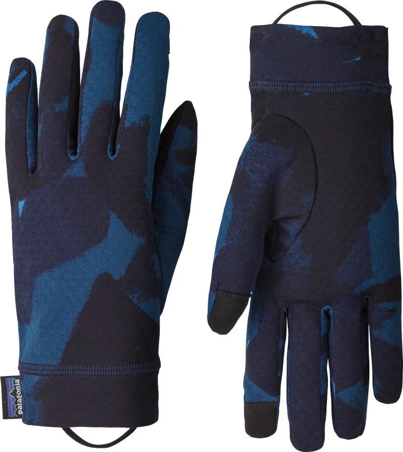 Capilene Midweight Liner Gloves - painted fields / classic navy 1