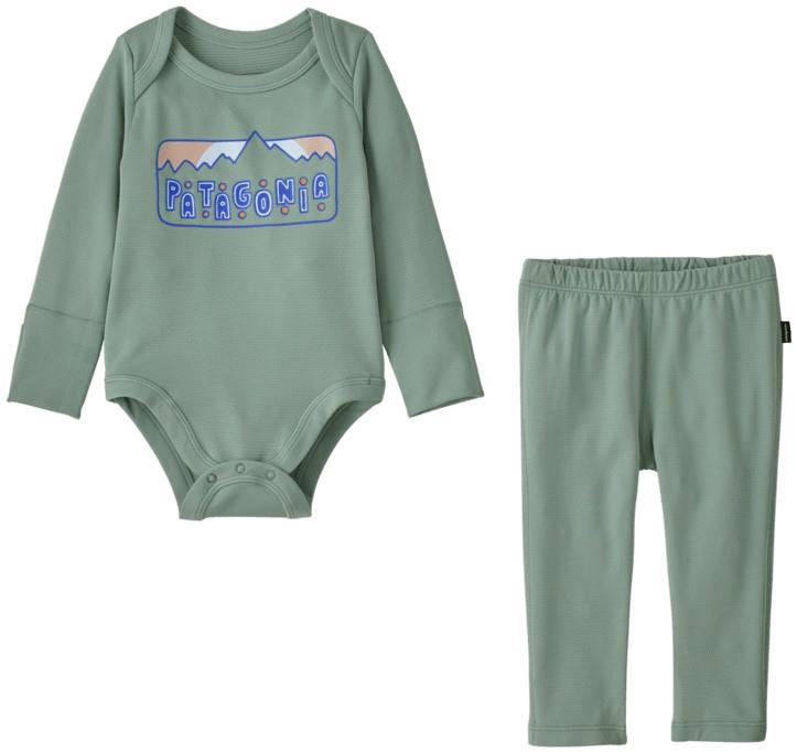 Capilene Midweight Set - Infant - dancing dawn / cover green 1