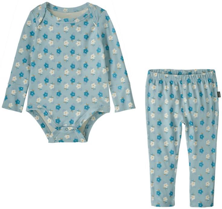 Capilene Midweight Set - Infant - snow ditsy / virtually blue 1