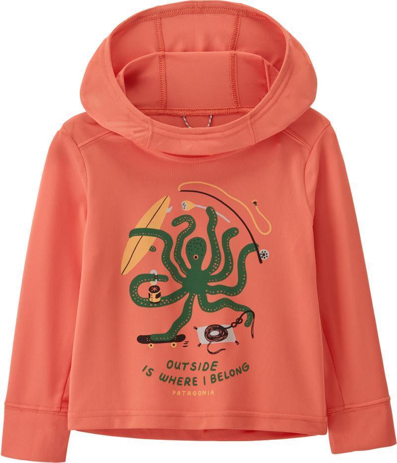 Capilene Silkweight Hoody - Baby - Adventure Arms / Coho Coral 1