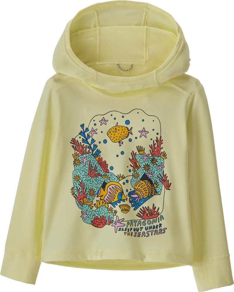 Capilene Silkweight Hoody - Baby - Coral Campout / Isla Yellow 1