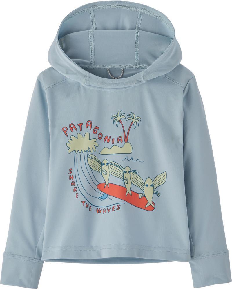 Capilene Silkweight Hoody - Baby - Plank Party / Steam Blue 1