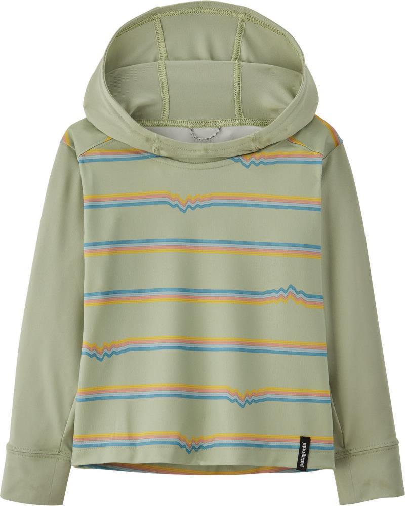 Capilene Silkweight Hoody - Baby - Ridge Rise Stripe Repeat Small / Salvia Green 1