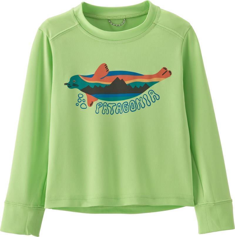 Capilene Silkweight LS T-Shirt - Baby - Flipper Fitz / Salamander Green 1