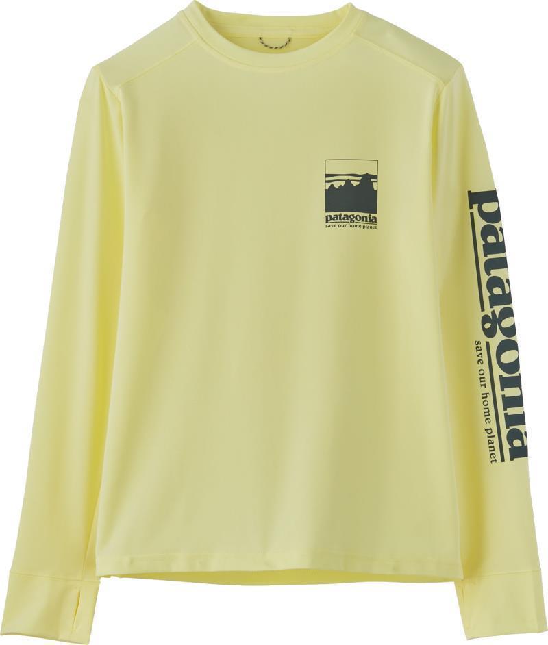 Capilene Silkweight LS T-Shirt - Kids - Alpine Icon / Isla Yellow 1