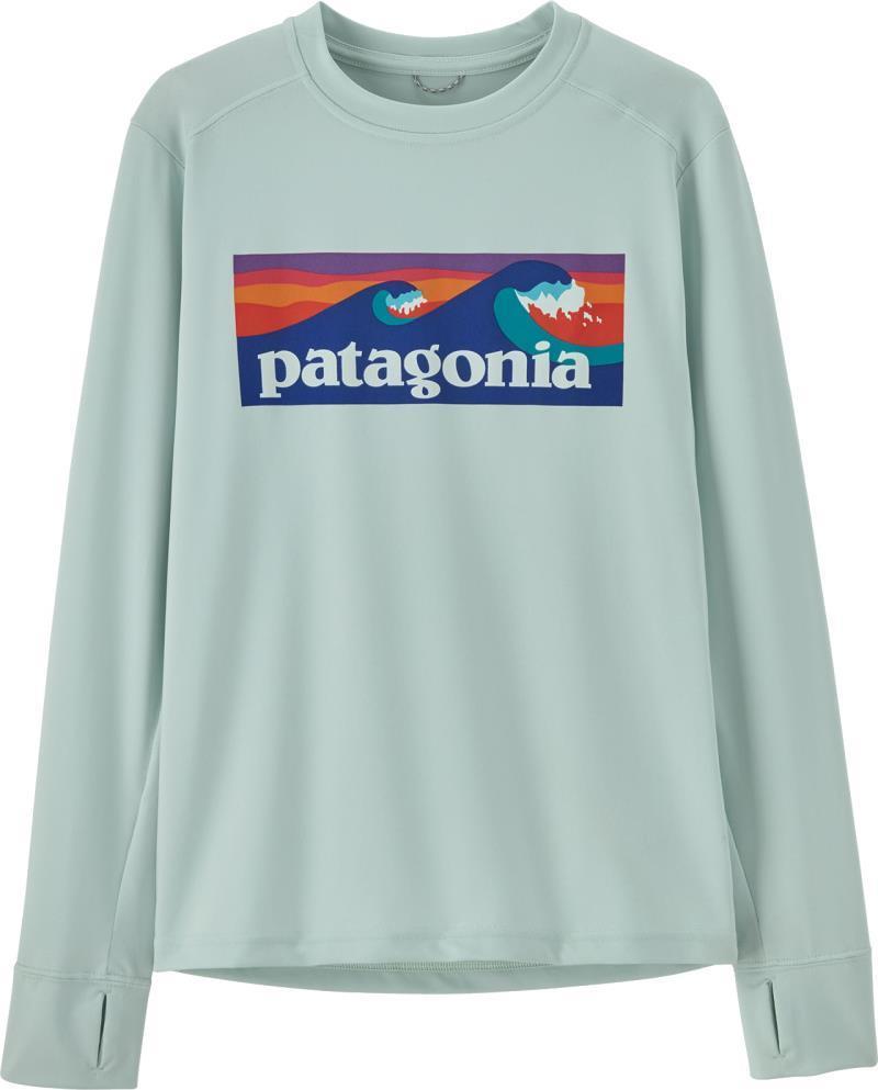 Capilene Silkweight LS T-Shirt - Kids - Boardshort Logo / Wispy Green 1