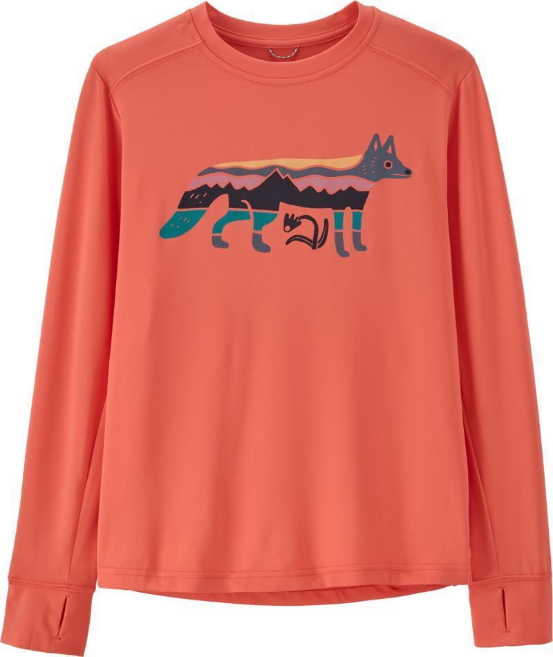 Capilene Silkweight LS T-Shirt - Kids - Foxy Fitz / Coho Coral 1