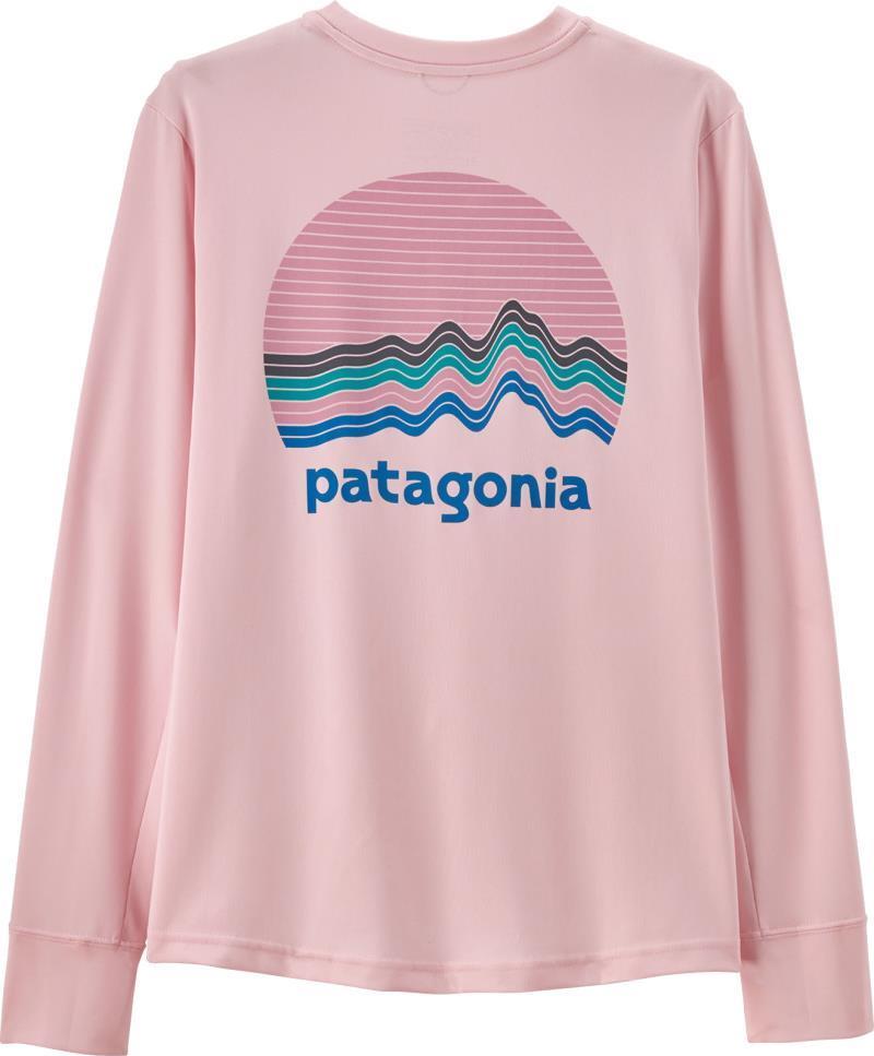 Capilene Silkweight LS T-Shirt - Kids - Ridge Rise Moonlight / Peaceful Pink 1