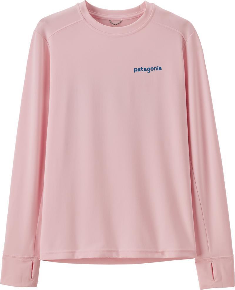 Capilene Silkweight LS T-Shirt - Kids - Ridge Rise Moonlight / Peaceful Pink 2