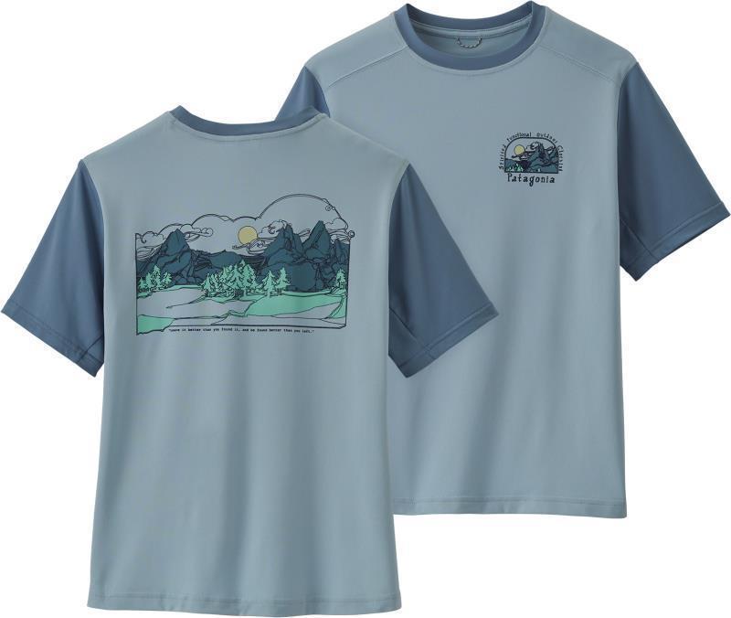 Capilene Silkweight T-Shirt - Kids - Lost And Found / Steam Blue 1