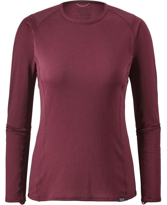 Capilene Thermal Weight LS Crew - Womens - arrow red - dark currant x-dye 1