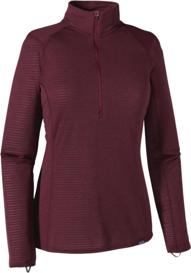 Capilene Thermal Weight Zip Neck - Womens - deep mahogany - oxblood red x-dye 1