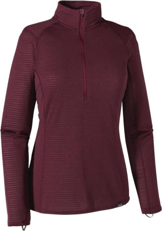 Capilene Thermal Weight Zip Neck - Womens - deep mahogany - oxblood red x-dye 1