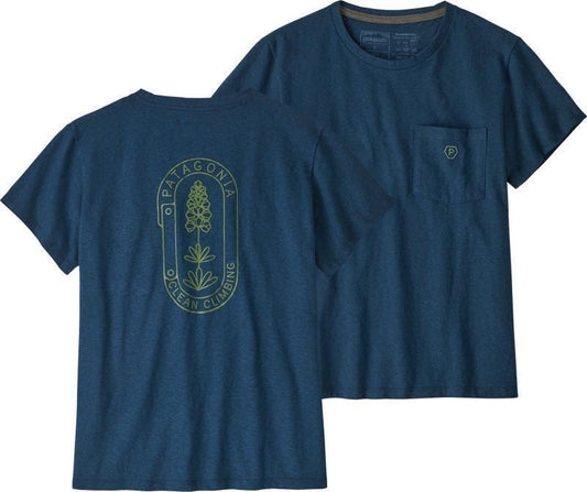 Clean Climb Bloom Pocket Responsibili-Tee - Womens - Tidepool Blue 1