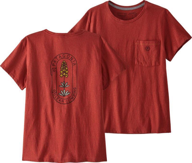 Clean Climb Bloom Pocket Responsibili-Tee - Womens - burl red 1