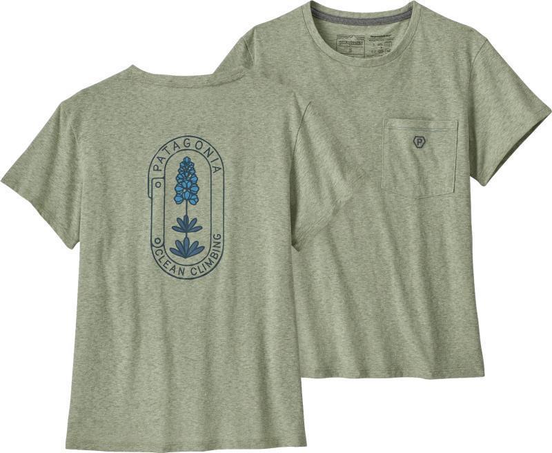 Clean Climb Bloom Pocket Responsibili-Tee - Womens - salvia green 1