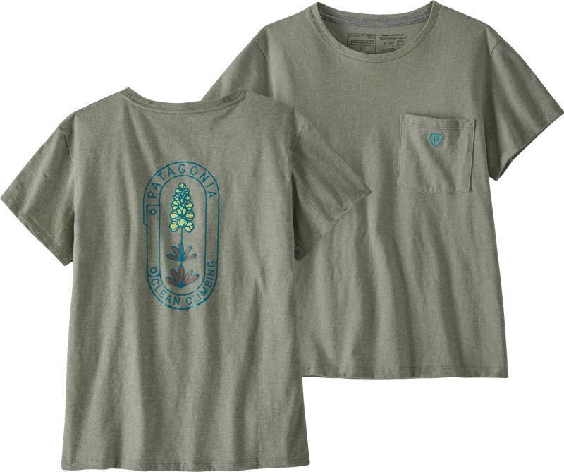Clean Climb Bloom Pocket Responsibili-Tee - Womens - sleet green 1