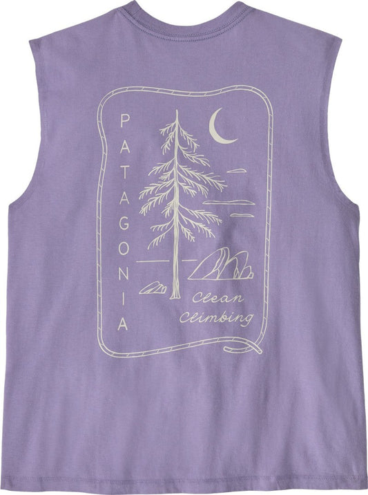 Clean Climb Roots Boxy Organic Tank - Womens - concrete purple 1