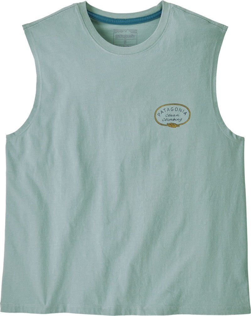 Clean Climb Roots Boxy Organic Tank - Womens - thermal blue 1