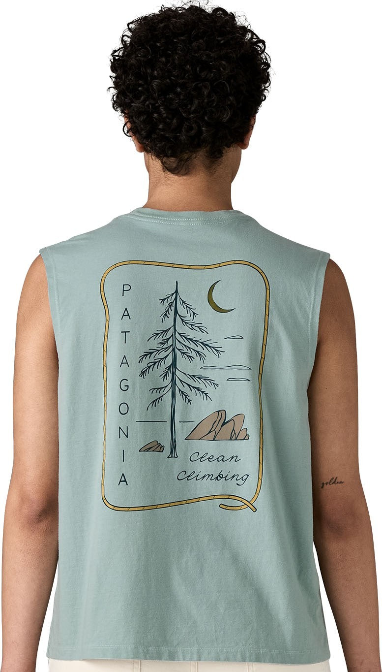 Clean Climb Roots Boxy Organic Tank - Womens - thermal blue 1