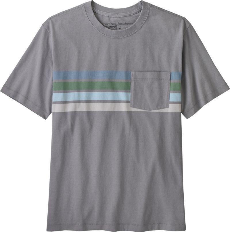 Cotton in Conversion Midweight Pocket Tee - Mens - Santa Cruz Line / Salt Grey 1
