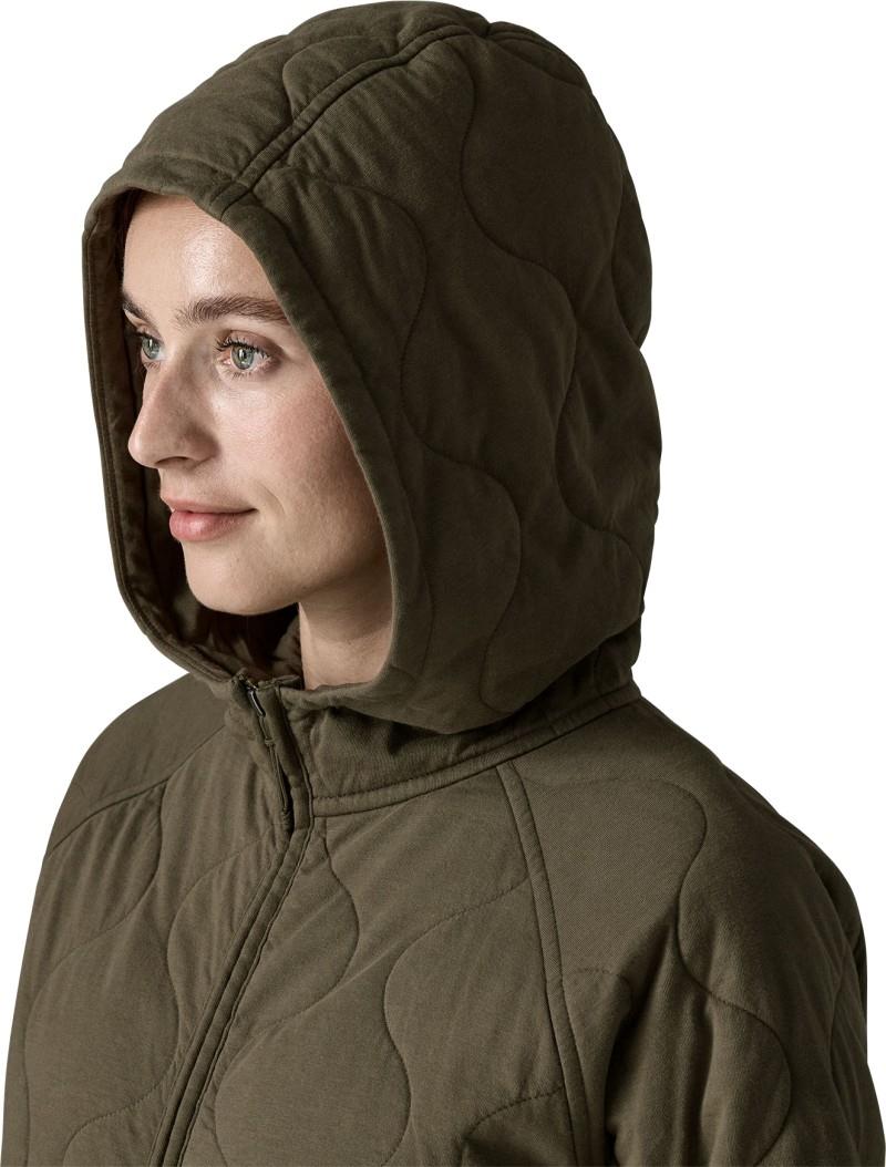 Daily Quilted Hoody - Womens - basin green 1