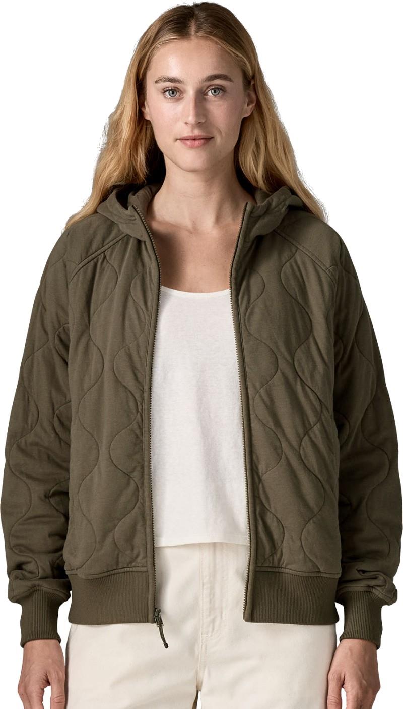 Daily Quilted Hoody - Womens - basin green 1