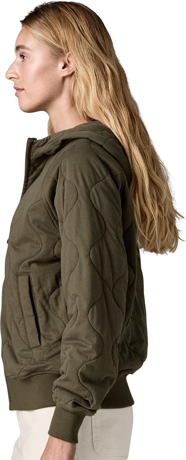 Daily Quilted Hoody - Womens - basin green 1