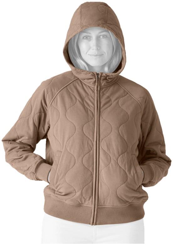 Daily Quilted Hoody - Womens - fossil brown 1