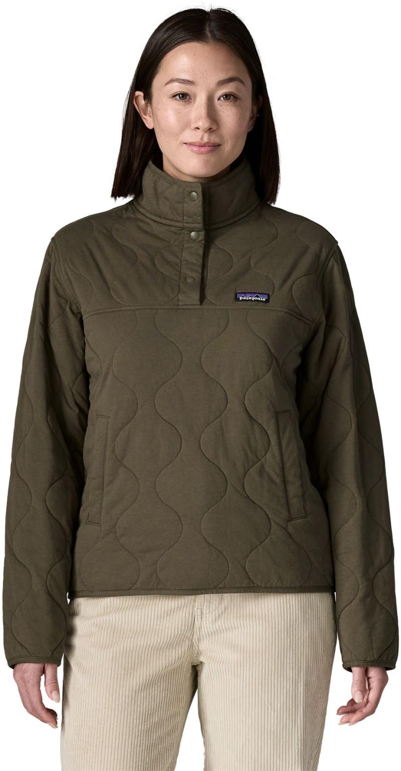 Daily Quilted Snap Tee Pullover - Womens - basin green 1