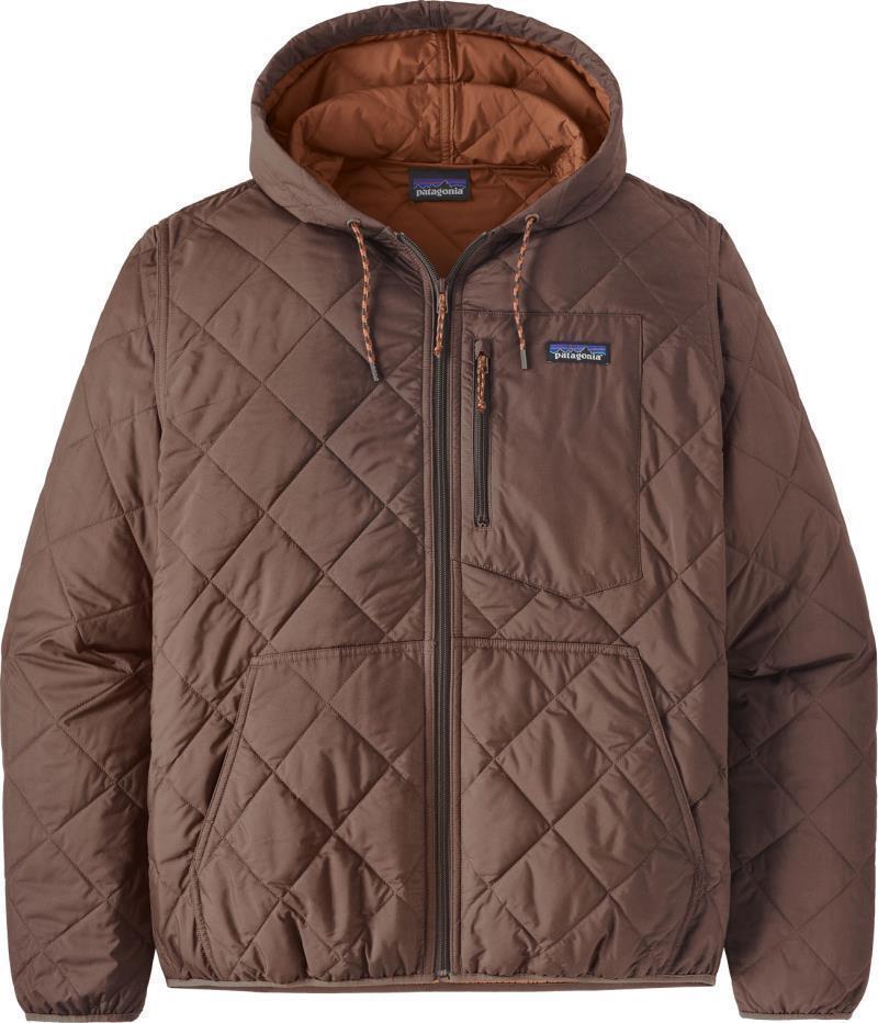 Diamond Quilted Bomber Hoody - Mens - Cone Brown 1