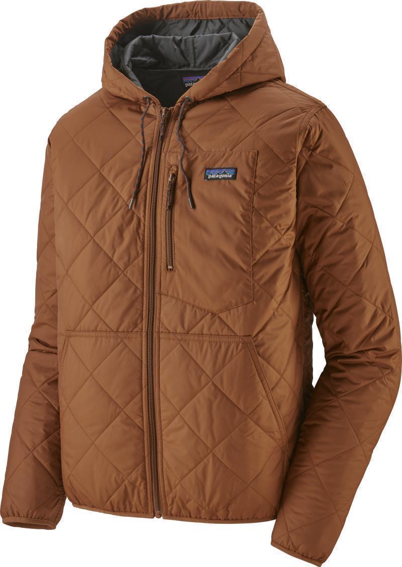 Diamond Quilted Bomber Hoody - Mens - Earthworm Brown 1